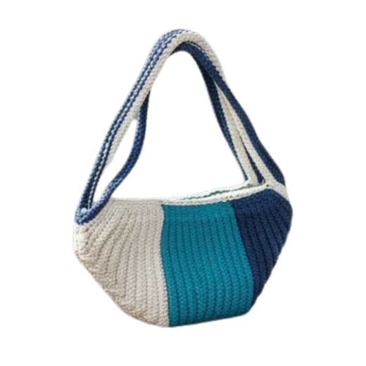 شنطة كروشيه كتف ملونة